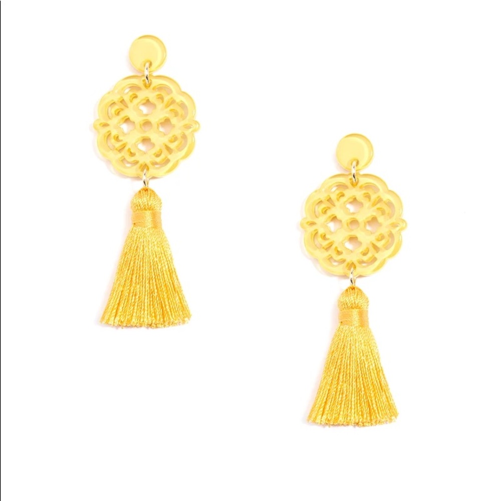 Allure Tassel Drop Earrings in Yellow